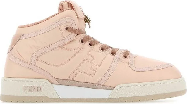 Fendi Logo Embossed High-Top Sneakers