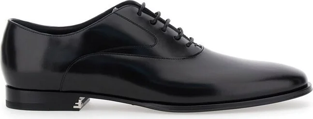 Fendi Logo Plaque Oxford Lace-Up Shoes