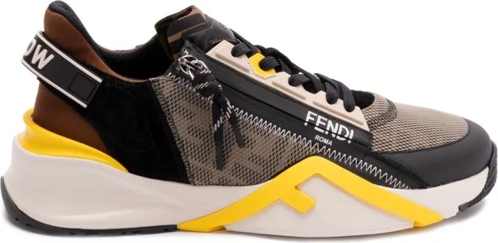 Fendi Lycra And Leather Flow Slip On Sneakers Shoes