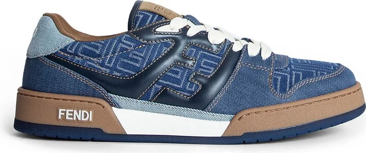 Fendi Match Denim-Effect FF Sneakers