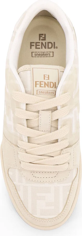 Fendi Match Ff Jacquard And Leather Sneakers - Image 5