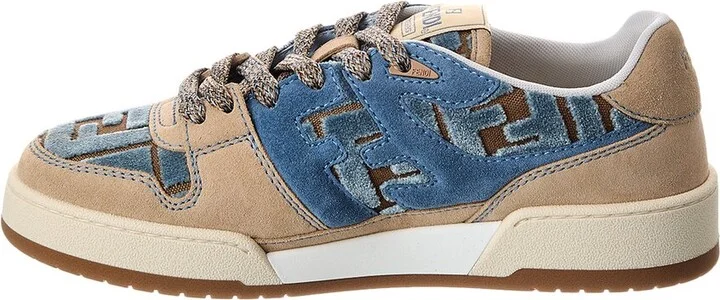 Fendi Match Ff Jacquard Velvet & Suede Sneaker - Image 2