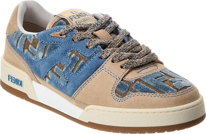 FENDI Match FF Jacquard Velvet & Suede Sneaker