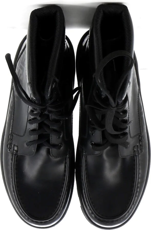 FENDI Men's Faded FF Lace Up Ankle Boots Leather - Image 2