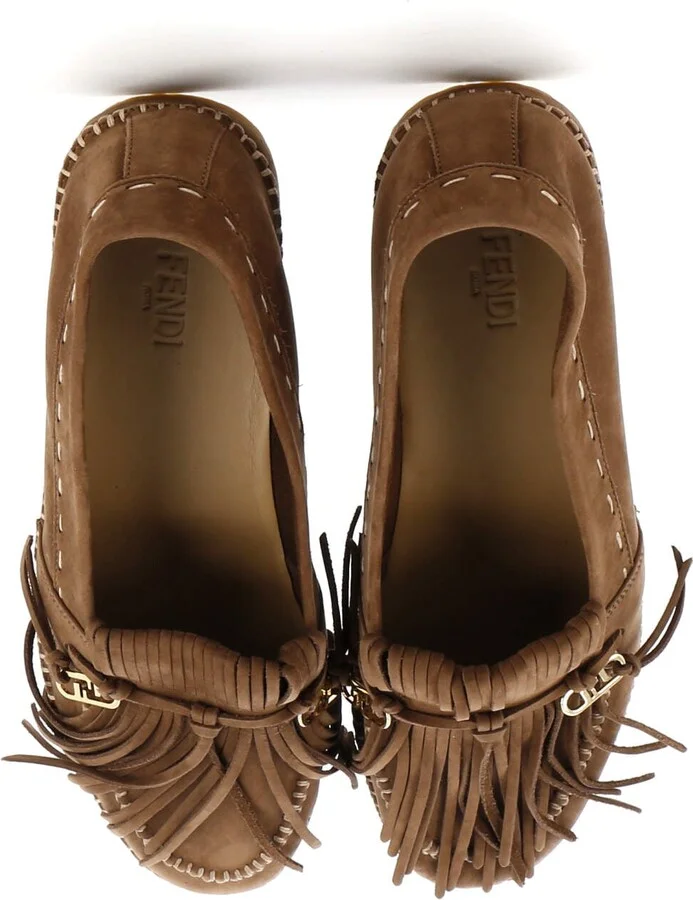 FENDI Men's O'Lock Fringe Loafers Suede - Image 2