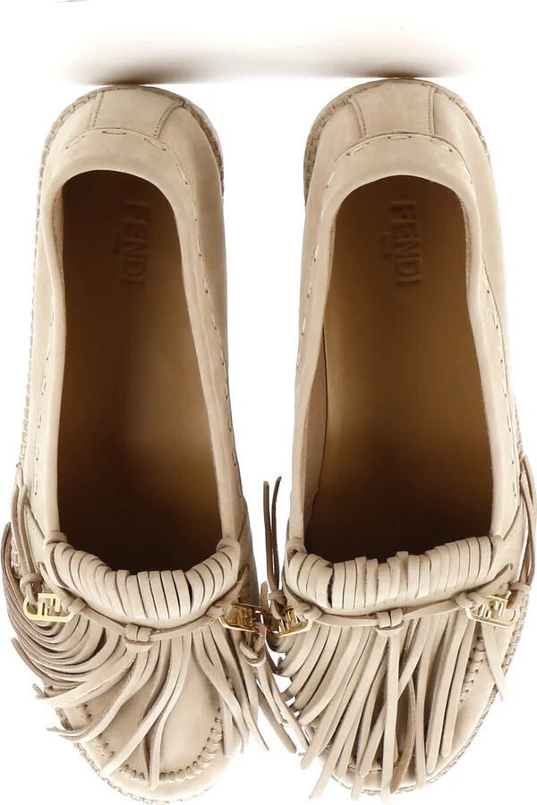 FENDI Men's O'Lock Fringe Loafers Suede - Image 2