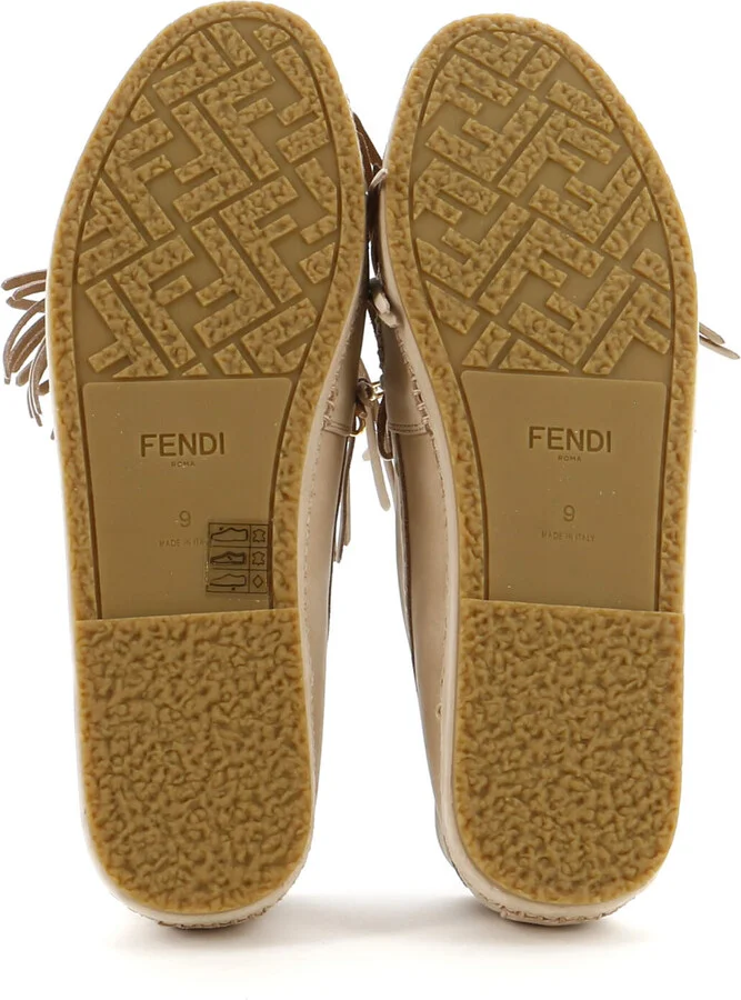 FENDI Men's O'Lock Fringe Loafers Suede - Image 4