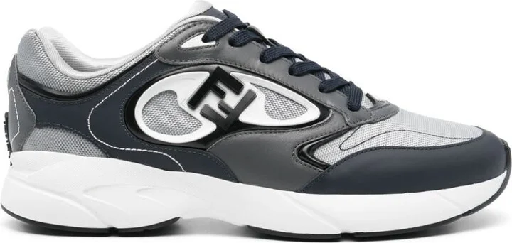 Fendi Mesh And Leather Forward Sneakers Shoes