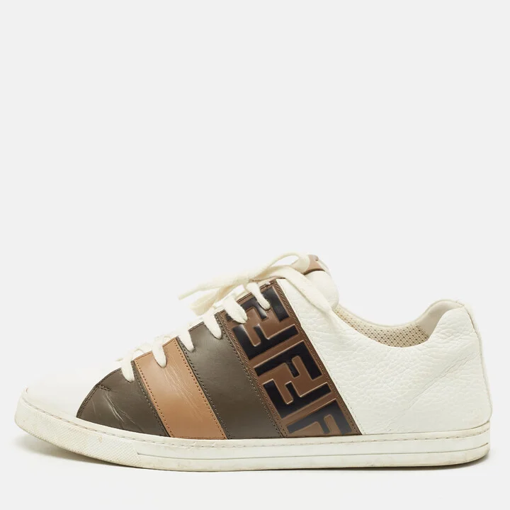 Fendi Multicolor Leather Forever Fendi Reloaded Sneakers Size 42