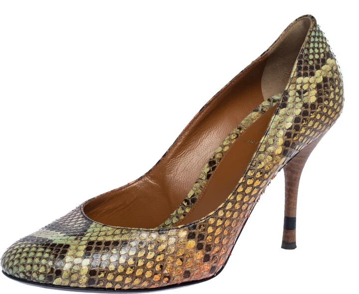 Fendi Multicolor Python Pumps Size 39