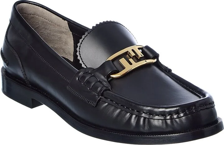 FENDI O'Lock Leather Loafer