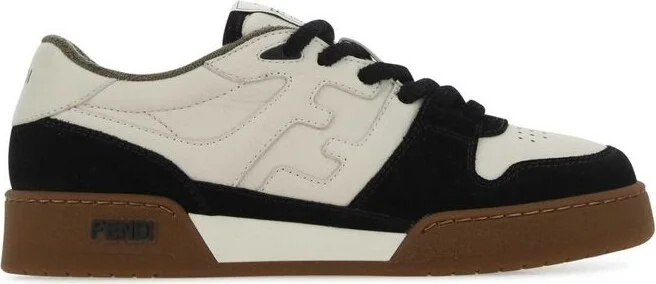 Fendi Round Toe Lace-Up Sneakers