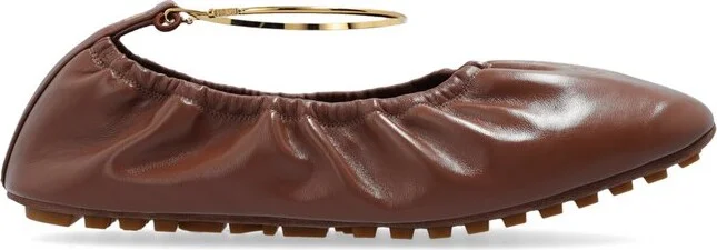 Fendi Ruched-Detail Ballerina Flats