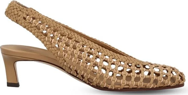 Fendi Square Toe Slingback Pumps