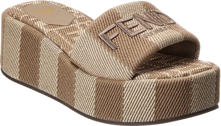Fendi Sunshine Canvas Platform Sandal