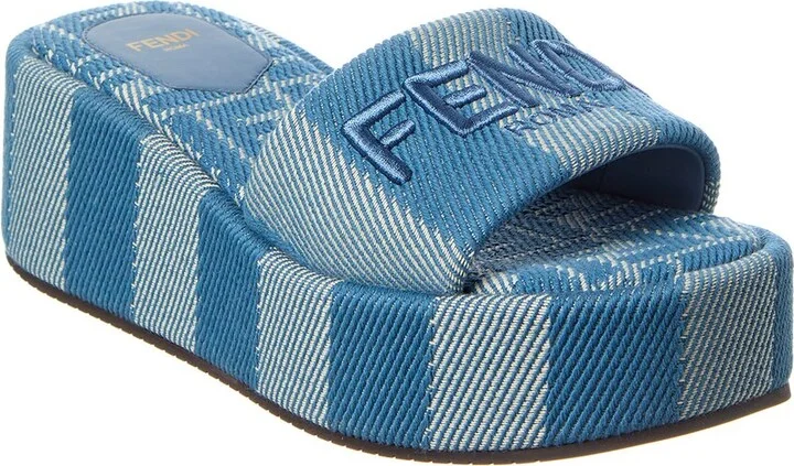 Fendi Sunshine Canvas Platform Sandal