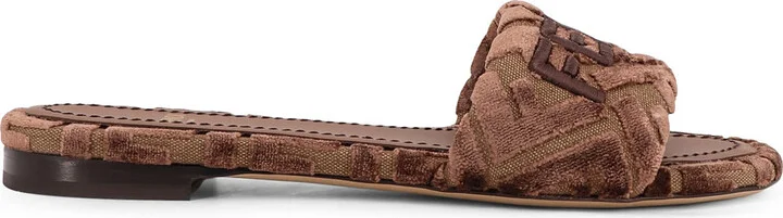 Fendi Sunshinew Velvet Slide
