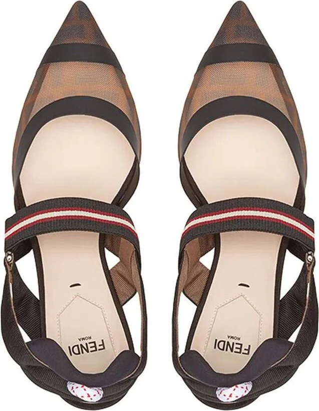Fendi Tech Mesh Hummingbird Slingbacks Shoes - Image 4