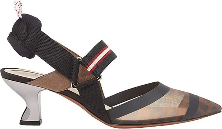 Fendi Tech Mesh Hummingbird Slingbacks Shoes
