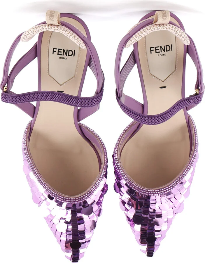 FENDI Women's Colibri Lite Slingback Pumps Sequins - Image 2