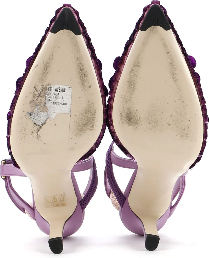 FENDI Women's Colibri Lite Slingback Pumps Sequins - Image 4
