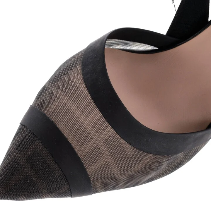 FENDI Women's Colibri Slingback Pumps Zucca Mesh - Image 5