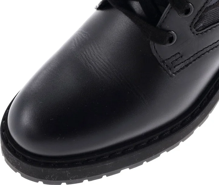FENDI Women's Combat Boots FF Karligraphy Canvas with Leather - Image 5