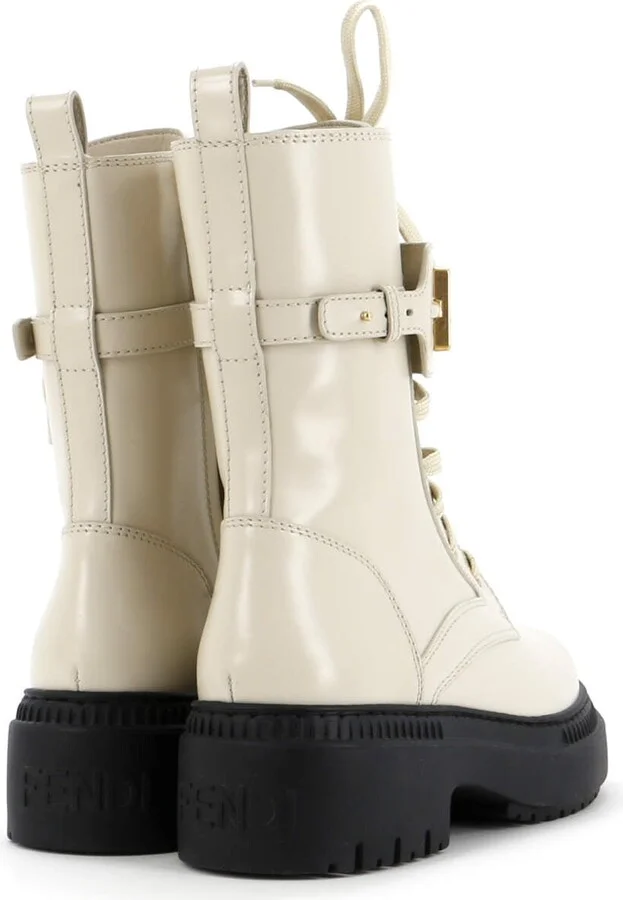 FENDI Women's Fendigraphy Biker Boots Leather - Image 3