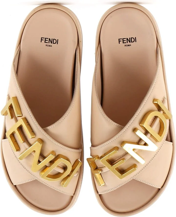 FENDI Women's Fendigraphy Slide Sandals Leather - Image 2