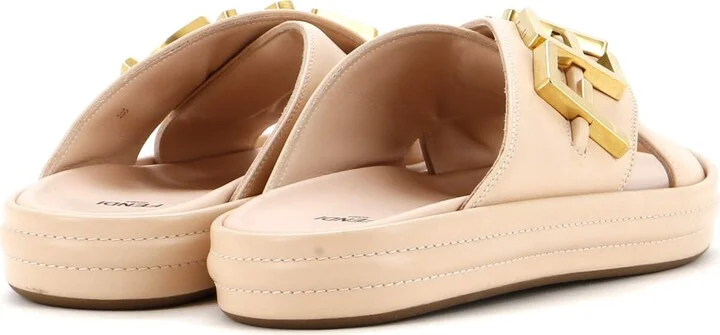 FENDI Women's Fendigraphy Slide Sandals Leather - Image 3