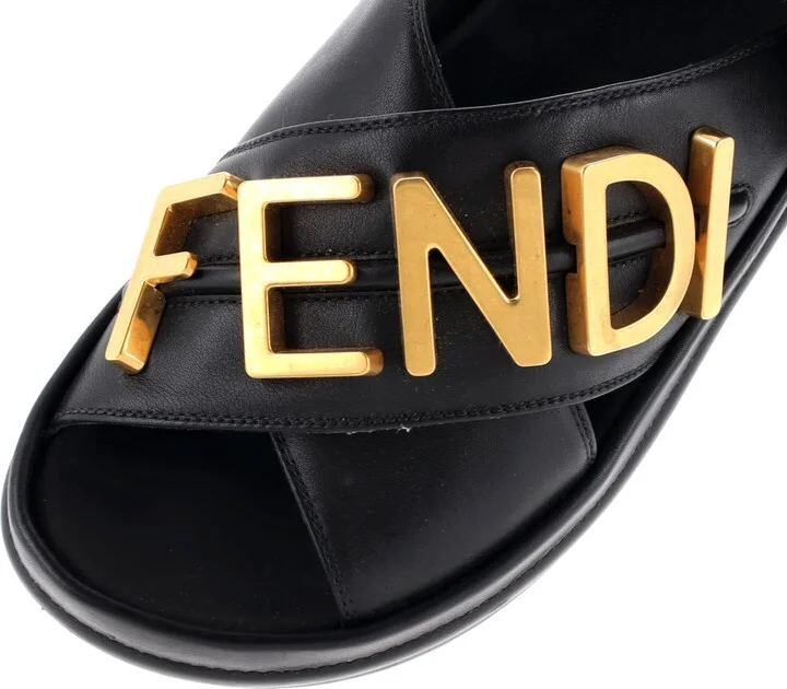 FENDI Women's Fendigraphy Slide Sandals Leather - Image 5