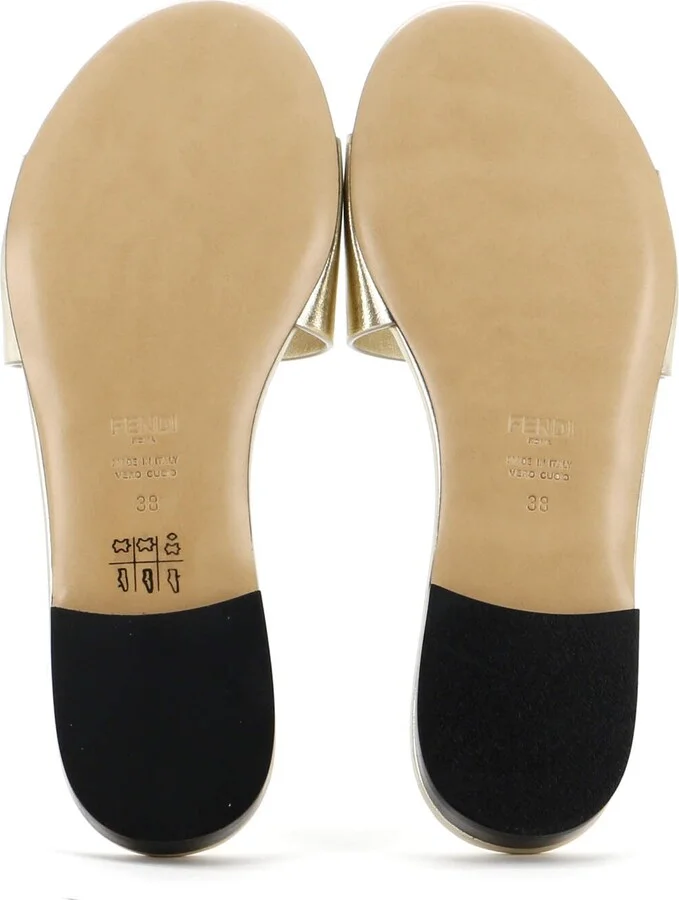 FENDI Women's FF Baguette Slide Sandals Leather - Image 4
