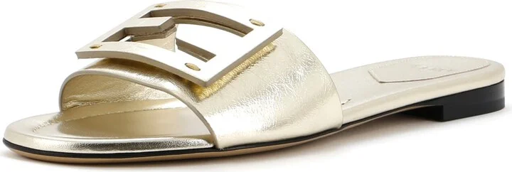 FENDI Women's FF Baguette Slide Sandals Leather