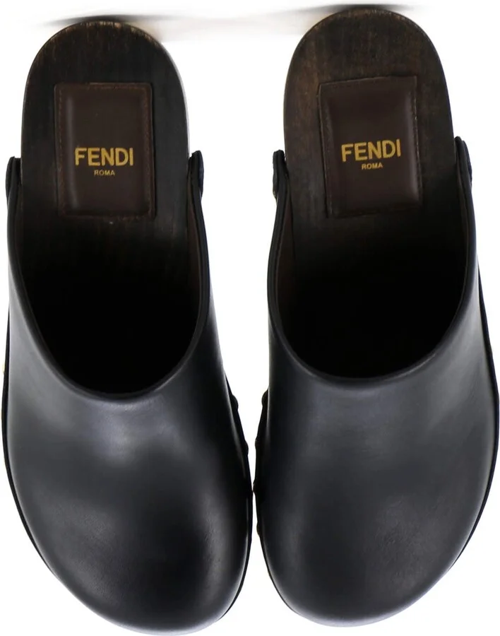 FENDI Women's FF Block Clogs Leather - Image 2