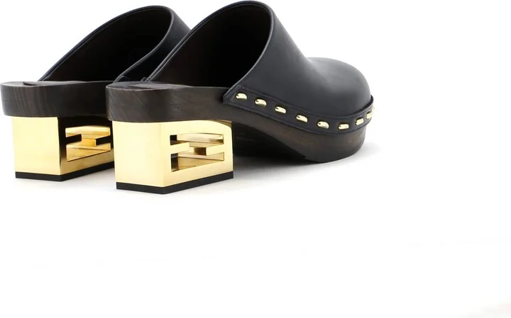 FENDI Women's FF Block Clogs Leather - Image 3