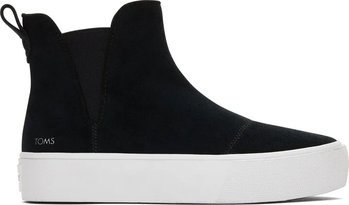 Fenix Platform Chelsea Black Suede Sneaker