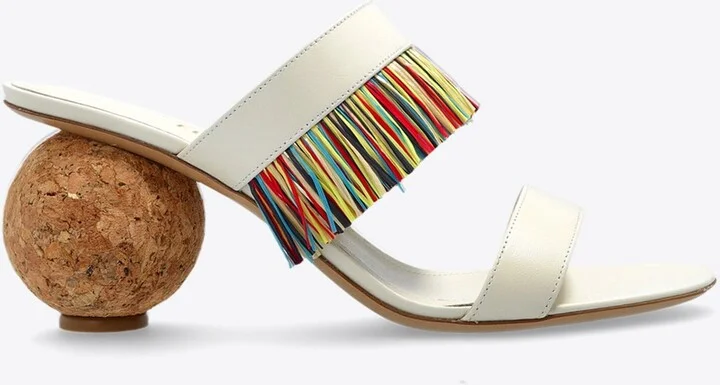 Fer 75 Spherical Heel Fringed Sandals