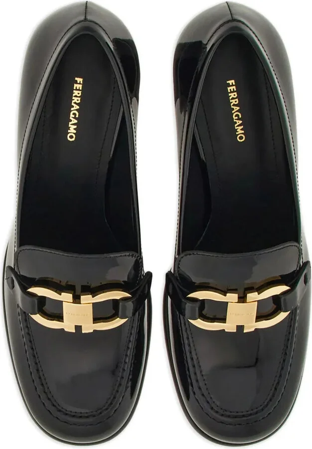 Ferragamo 60Mm Gancini-Buckle Patent Leather Pumps