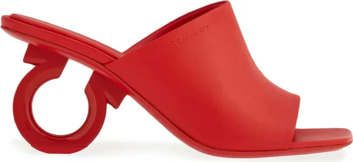 Ferragamo 70Mm Open-Toe Sculpted-Heel Mules