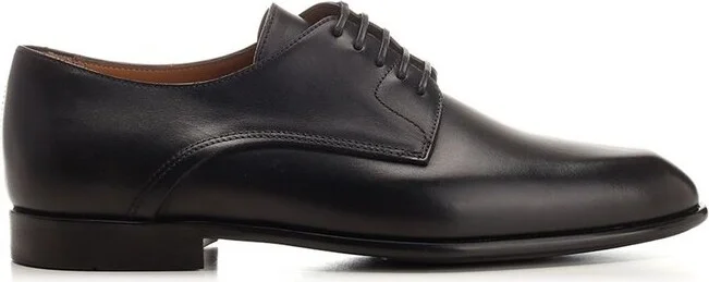 Ferragamo Almond-Toe Lace-Up Derby Shoes