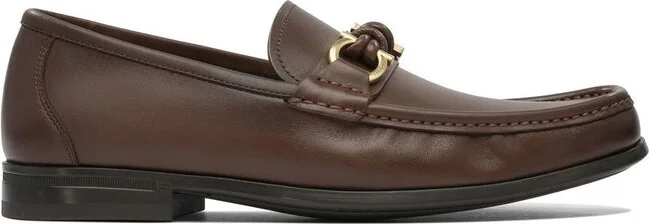 Ferragamo Almond Toe Logo-Engraved Loafers