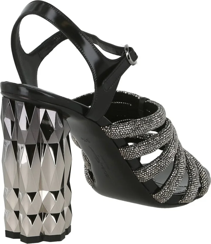 Ferragamo Amalia Embellished Strappy Leather Sandal - Image 2