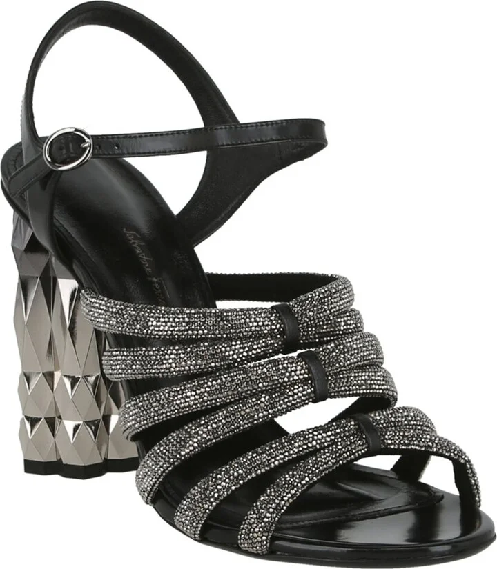 Ferragamo Amalia Embellished Strappy Leather Sandal