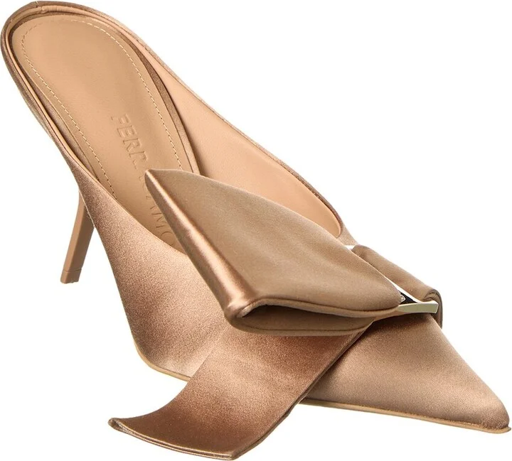 Ferragamo Asymmetric Bow Satin Pump