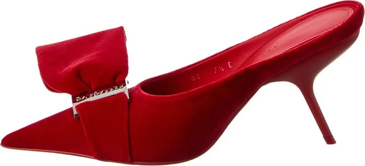 Ferragamo Asymmetric Bow Velvet Pump - Image 2