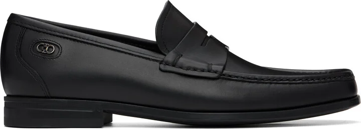 Ferragamo Black Athen Penny Loafers