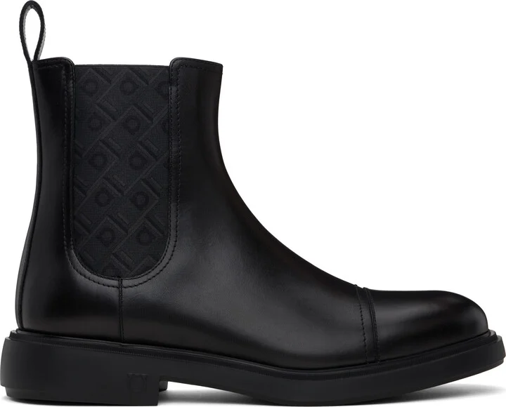 Ferragamo Black Beat Camden Chelsea Boots