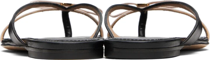 Ferragamo Black & Beige Mini Bow Flip-Flops - Image 2