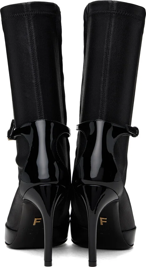 Ferragamo Black Britt Boots - Image 2