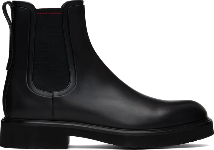 Ferragamo Black Calfskin Chelsea Boots